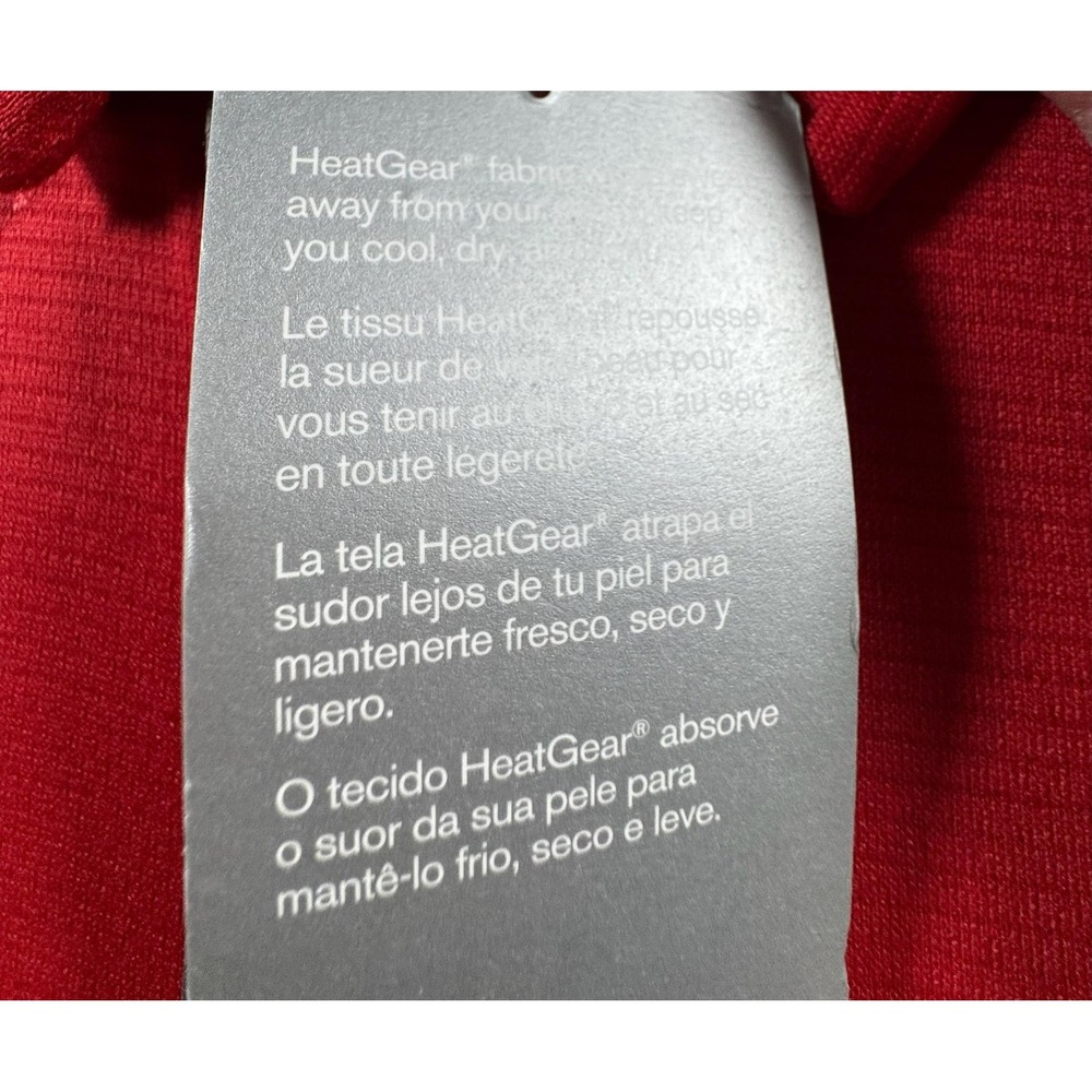 Under Armour HeatGear Polo Shirt Mens Large Red Golf Performance Knit NEW - Picture 9 of 16